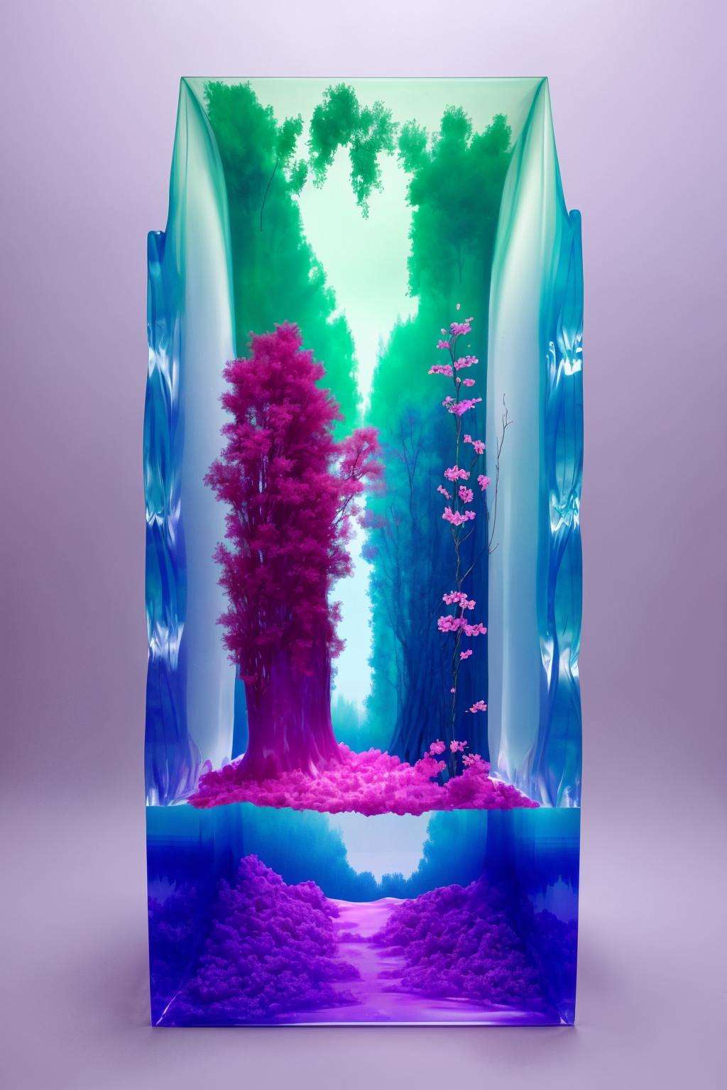 Painting: Layers of translucent acrylics creating an illusion of depth,  inviting viewers to peer into a hidden dimension....