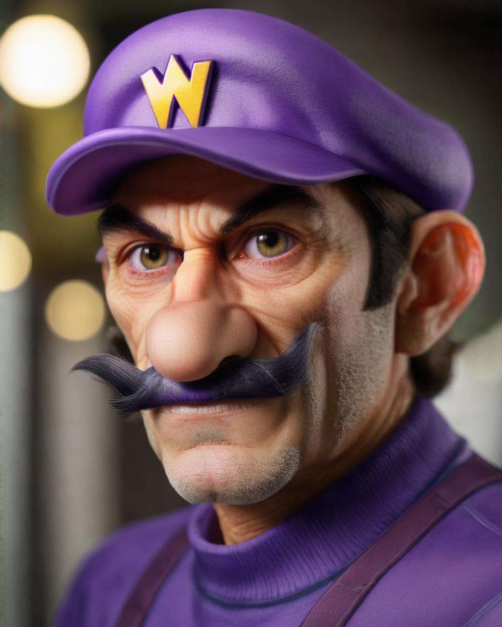 photo portrait of Waluigi in real life, real<lora:Real_Mario_sdxl:1.0>