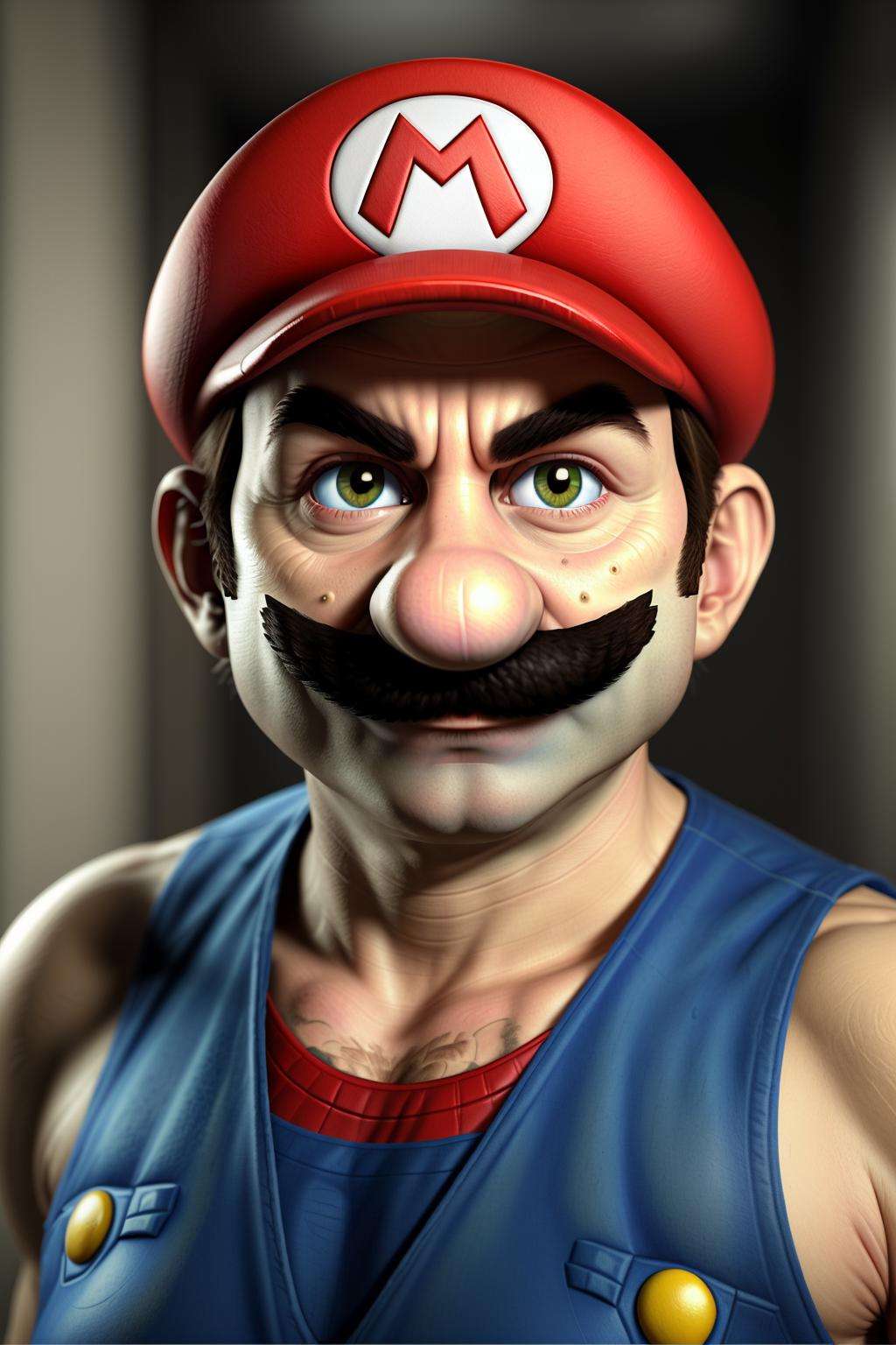 photo of person in real life , real_mario , ultra realistic, detailed skin, real life