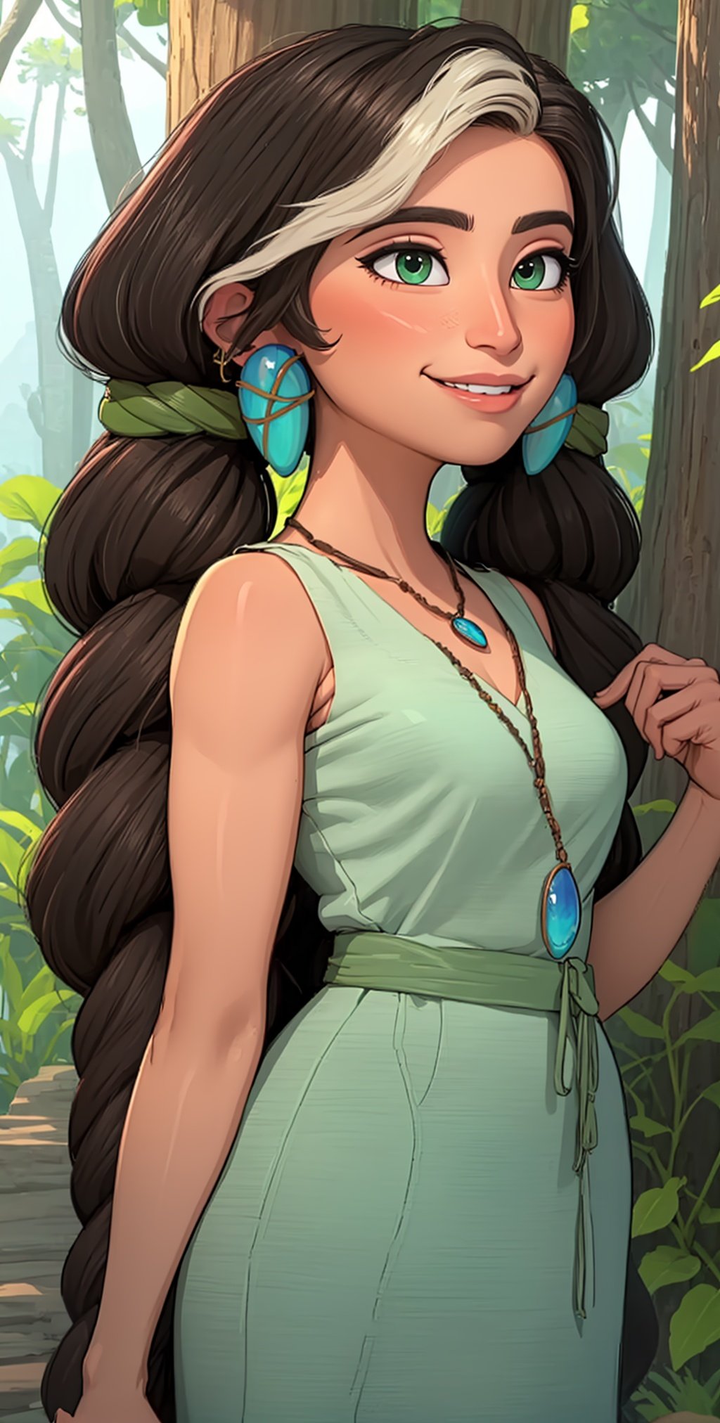 Hope,  green eyes,  black streaked hair by eboyzane on Tensor.Art