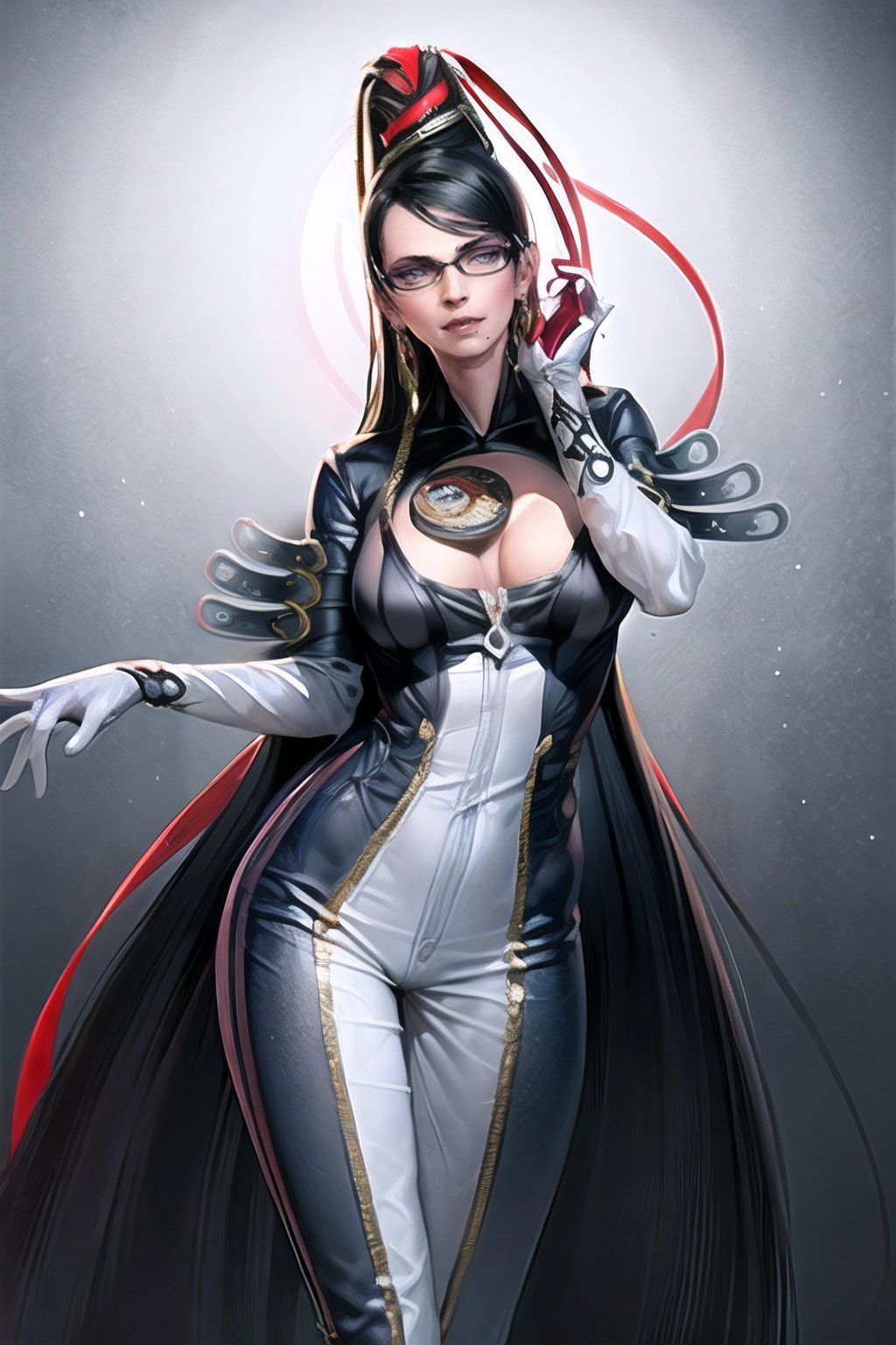 bayonetta_1_aiwaifu,  black_hair,  glasses by ownwaifu on Tensor.Art