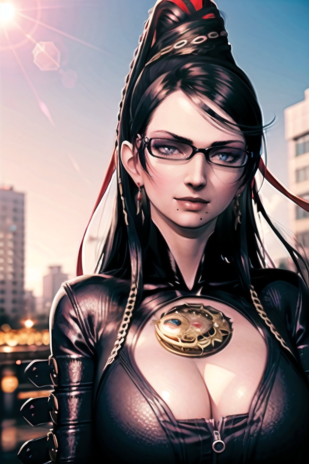 bayonetta_1_aiwaifu,  black_hair,  glasses by ownwaifu on Tensor.Art