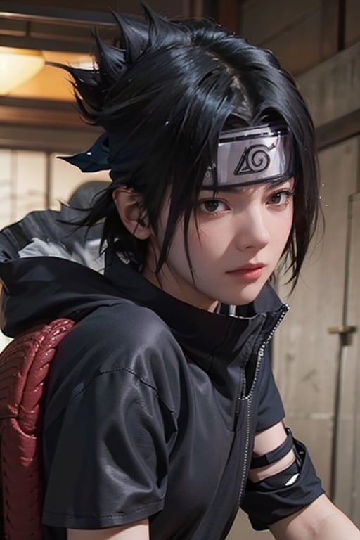 cinematic film still (best quality, masterpiece:1.2), photorealistic, ultra high res, front lighting, intricate detail, Exquisite details and textures, s4suk3, 1boy,spiked hair, (forehead protector), (headband), weapon, short sleeves, sword, ninja, high collar, (konohagakure symbol), short hair, sheathed, holding, japanese clothes, looking at viewer, <lora:s4suk3-02:1>,detailed face, professional lighting, photon mapping, radiosity, physically-based rendering,  . shallow depth of field, vignette, highly detailed, high budget, bokeh, cinemascope, moody, epic, gorgeous, film grain, grainy