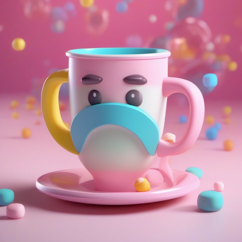 polymode style, A cup , unreal engine , toy, soft smooth lighting, soft pastel colors, 3d blender render, polycount, modular constructivism, pop surrealism, physically based rendering