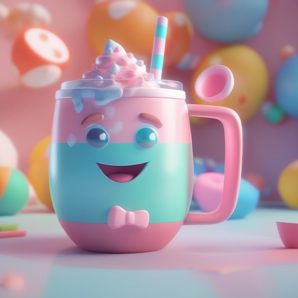 polymode style, A cup , unreal engine , toy, soft smooth lighting, soft pastel colors, 3d blender render, polycount, modular constructivism, pop surrealism, physically based rendering