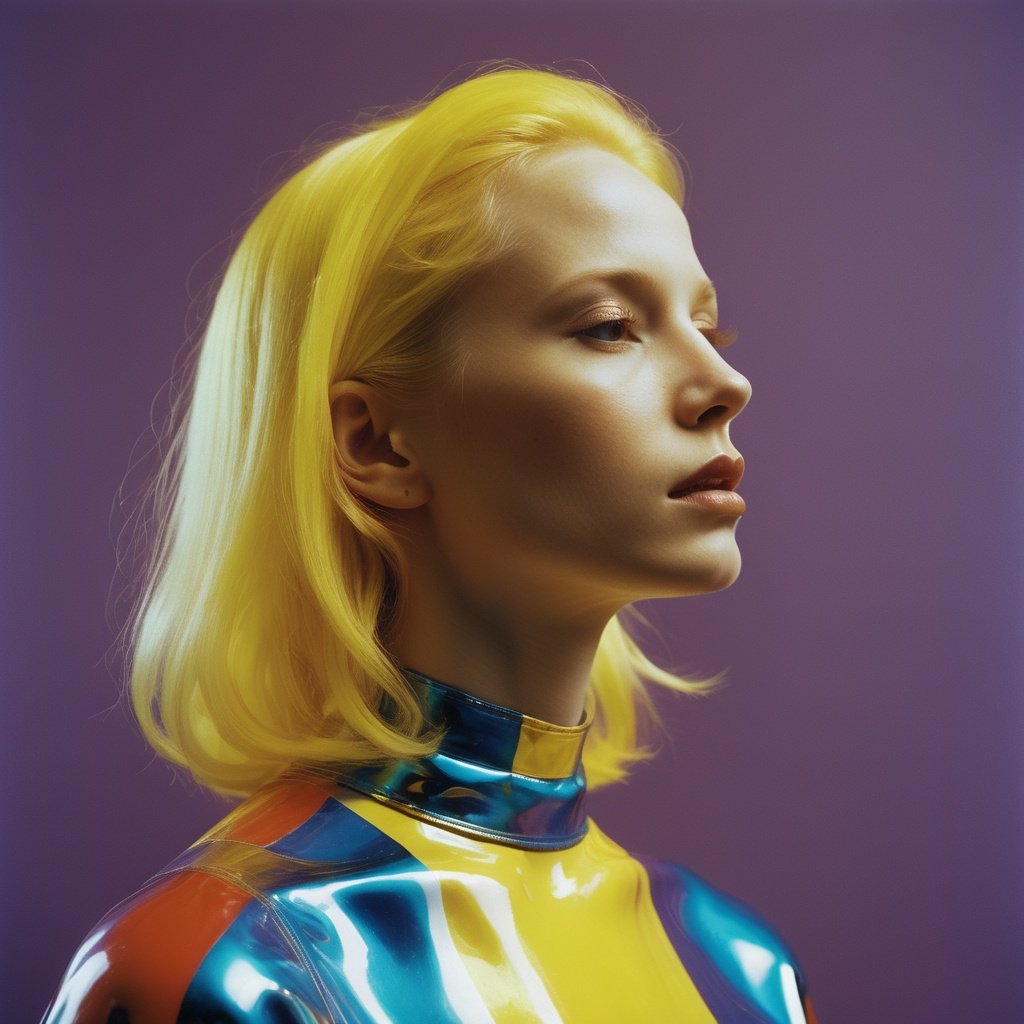 aw0k magnstyle, (best quality) , (masterpiece) , Primary Colors, overlapping compositions, Albumen, Kodak Ektar, Fearful, CMYK Colors, Lonely, Sleek (woman:1.1) , Playing in a band, Gold hair, Iridescent color grading, Saturated, Hopeless, Disgusting, four colors, 
