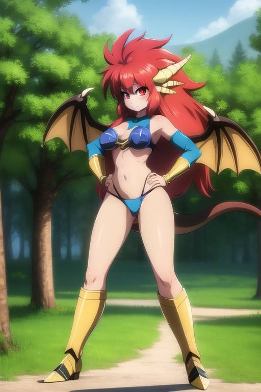 from front,  standing (mink_\(dragon_half\)) wearing bikini armor,  full body shot by 4as on Tensor.Art