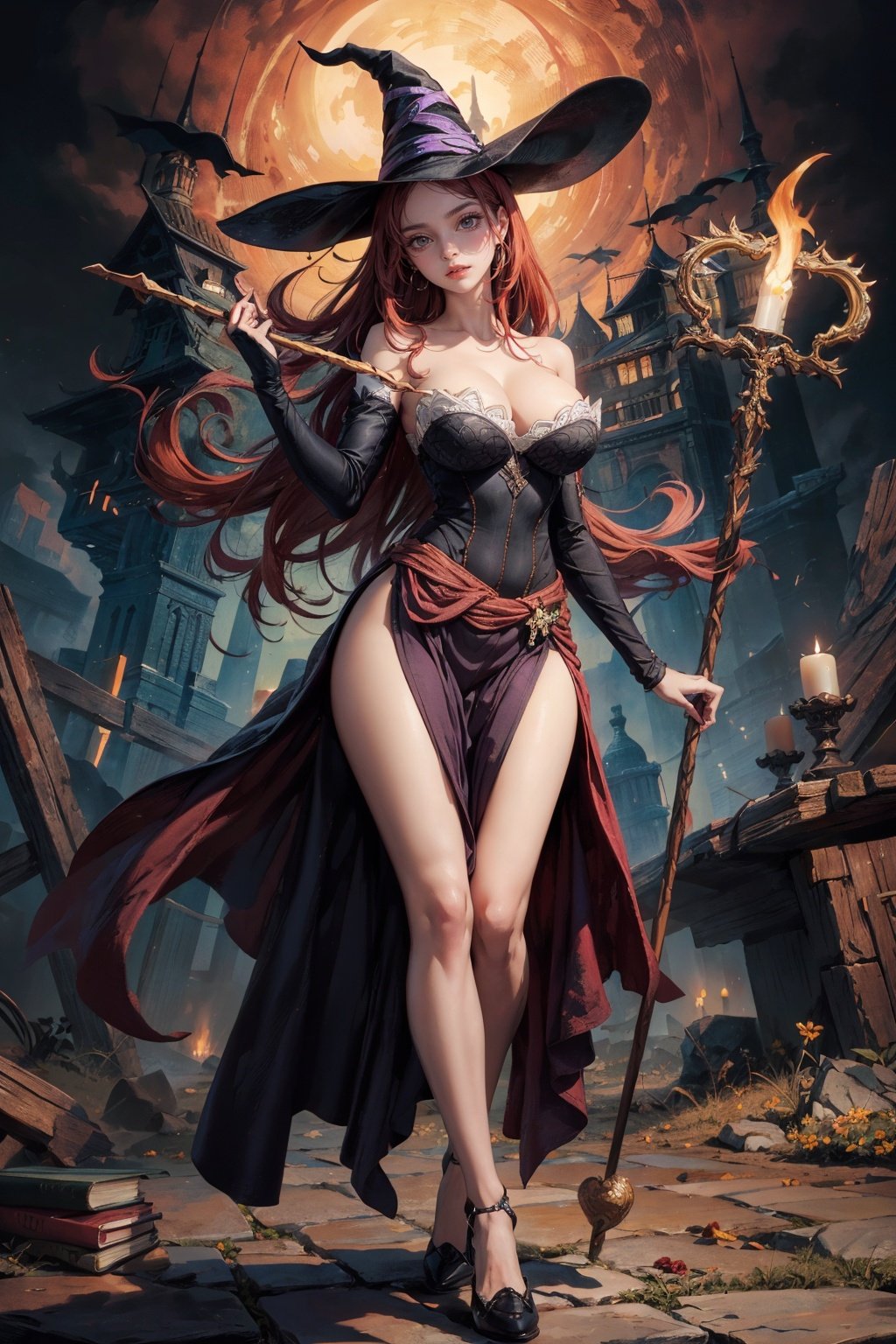 sorceress_dragonscrown_aiwaifu,  witch_hat,  red_hair by ownwaifu on Tensor.Art