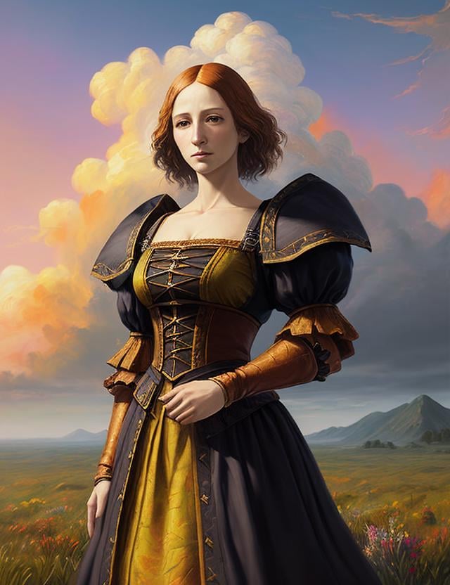 woman,  clothed,  Renaissance Warm Procedural Sky Creation Engine Dynamic Impasto Impressionistic by DonMischo on Tensor.Art