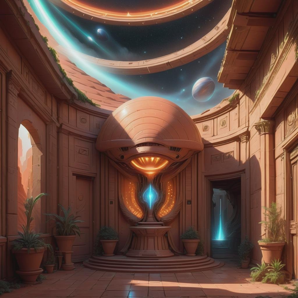 Holographic Extraterrestrial Art Center,  Terracotta,  Starlight by DonMischo on Tensor.Art