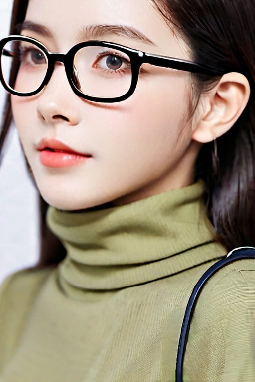 Zwx woman, cute, 1girl, eye glasses close-up 