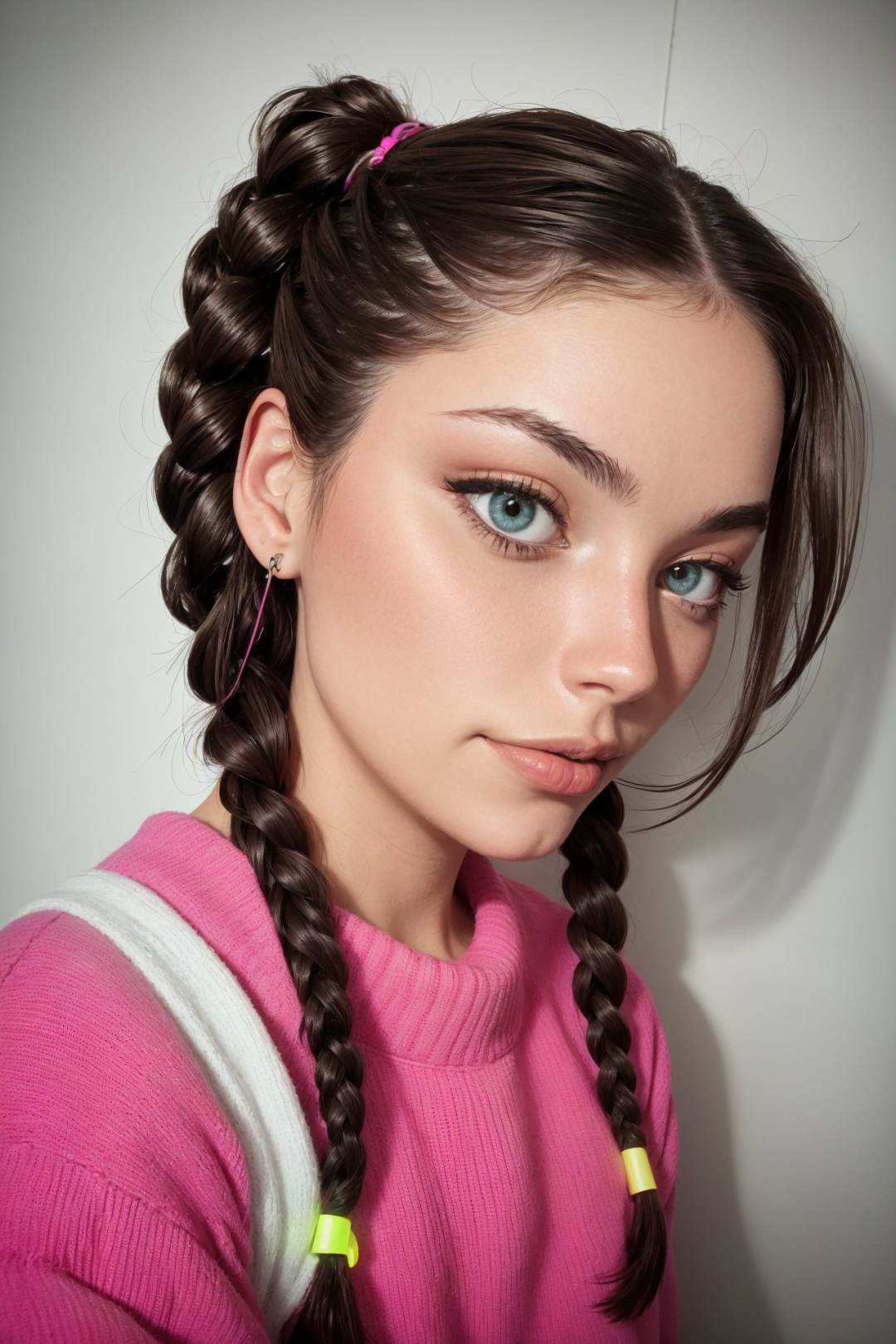 photo of CandelaGallo wearing makeup,  she is wearing aran sweater ,  she is wearing buckle by demoran on Tensor.Art