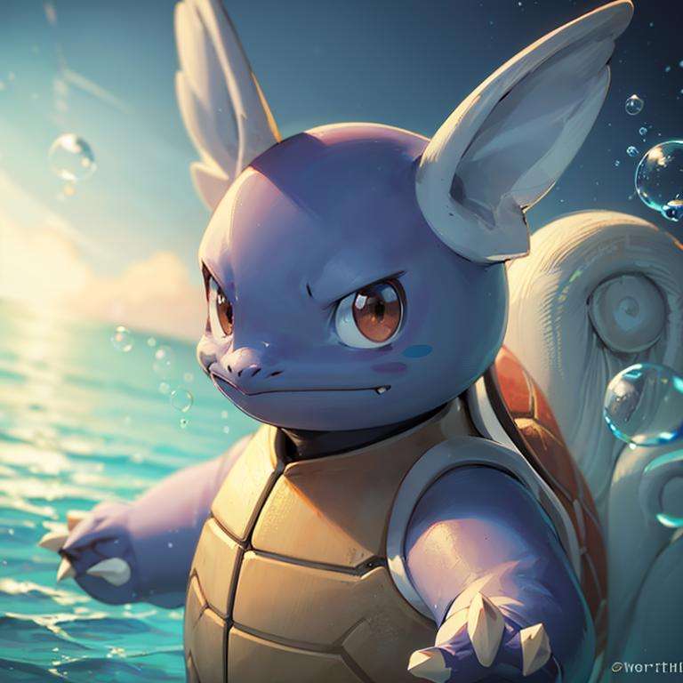 centered, award winning photo, (looking at viewer:1.2), |  Wartortle_Pokemon, |underwater, bubbles, | bokeh, depth of field, cinematic composition, | <lora:Wartortle_Pokemon_Anime:0.8>