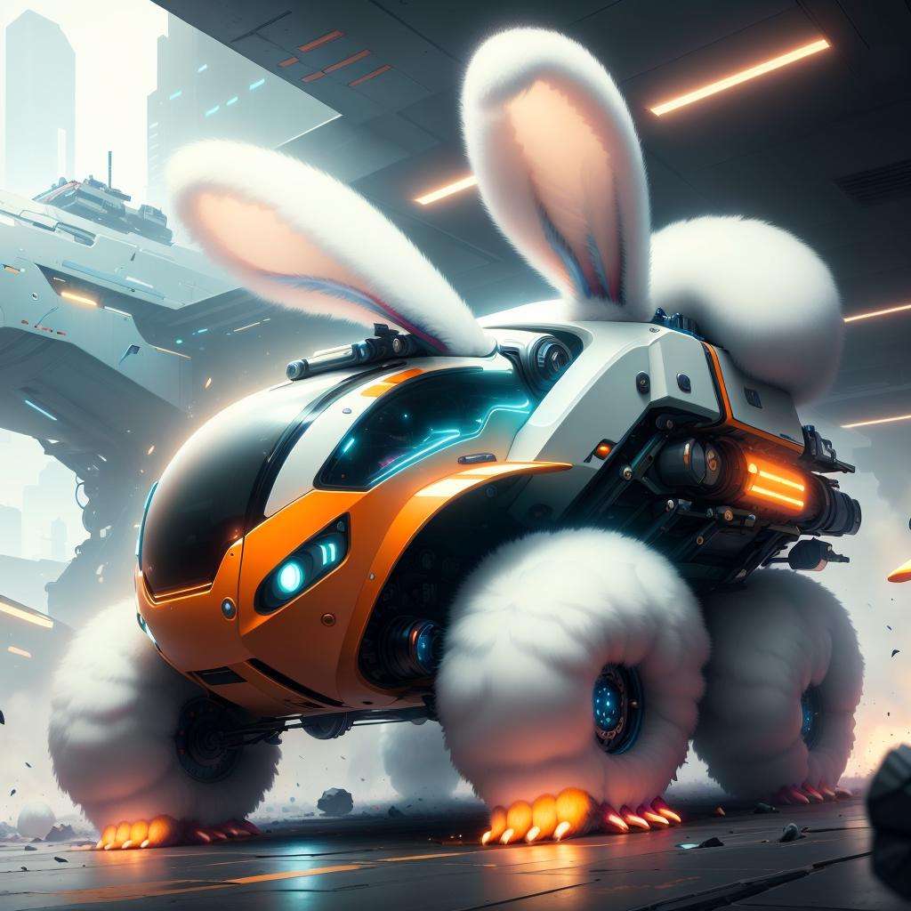 <lora:BunnyTech-20:1>,bunnytech ,   fluffy  ,  scifi,  vehicle, 