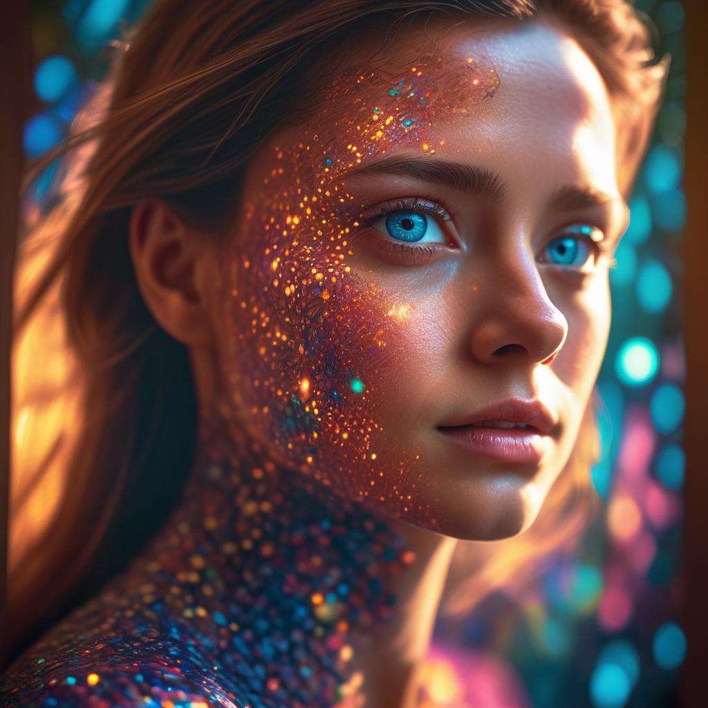 Dappled Light, photo portrait of a character, (Ultra realistic, High quality, Intricate, awesome ultra high resolution movie scene), ((Colorful, Ultra detailed Artificial intelligence)),, colorful, realistic eyes, dreamy magical atmosphere, (skin texture), (film grain), (warm hue, warm tone),  cinematic light, side lighting,