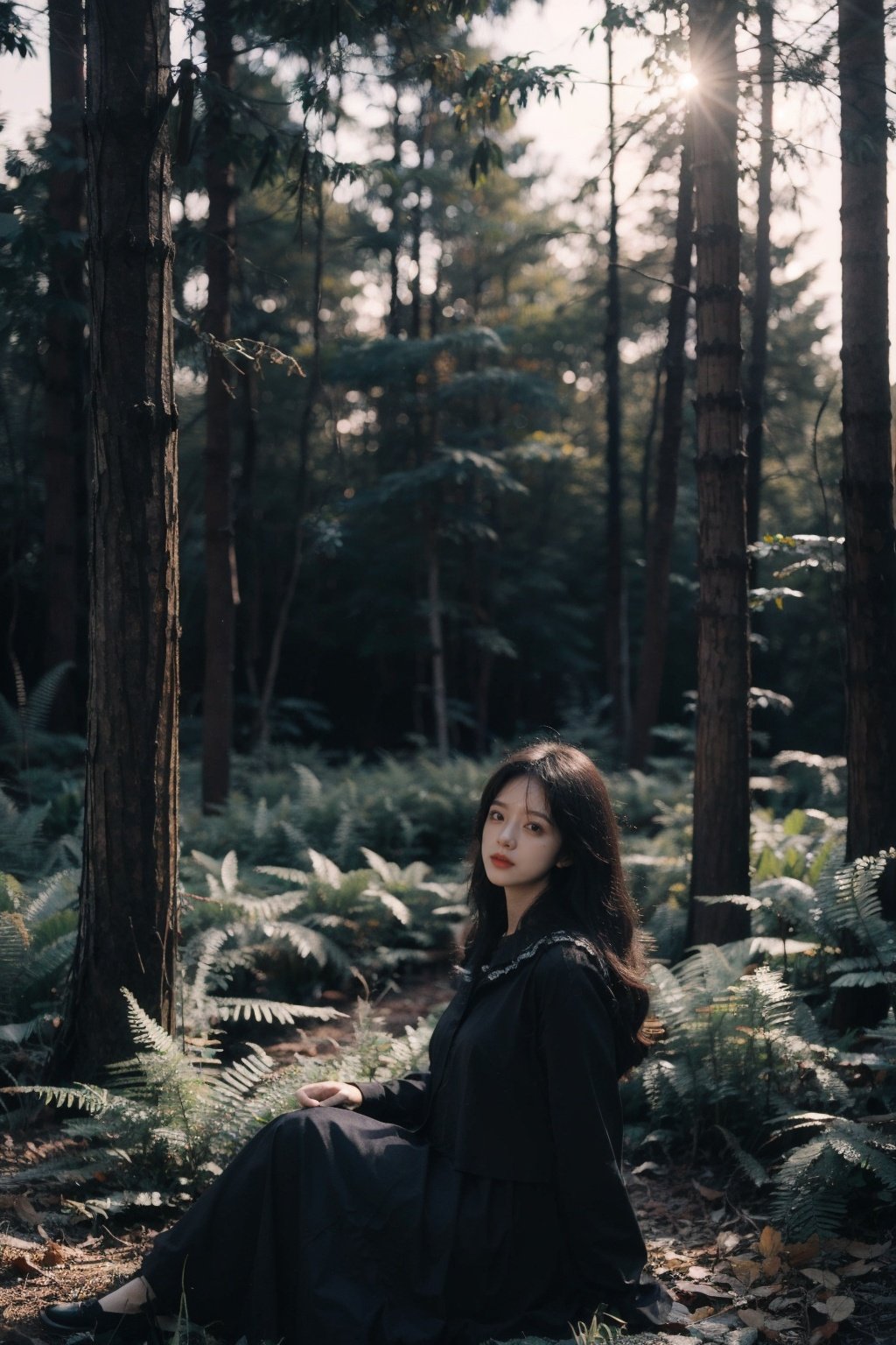 Best Quality,Masterpiece,Ultra High Resolution,(Realisticity:1.4),Original Photo,Cinematic Lighting,1Girl,<lora:Dark Style_20230829102833-000010:0.9>,Dark Style,day,forest,