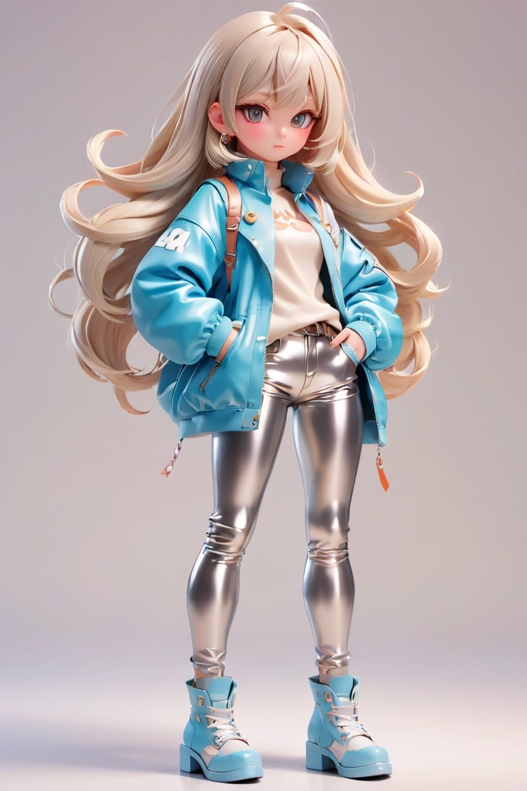 anime artwork pixar,3d style,toon,masterpiece,best quality,good shine,OC rendering,best quality,4K,super detail,1girl,((full body)),looking at viewer,standing,shiny_skin,fair_skin,Celine leather trousers with a high waist and tapered leg,light oyster white hair,gyaru,absolute_territory,tight,spandex,shoes,kneehighs,glamor,dormitory,light grey background,clean background,straight_hair,hime cut, . anime style, key visual, vibrant, studio anime,  highly detailed