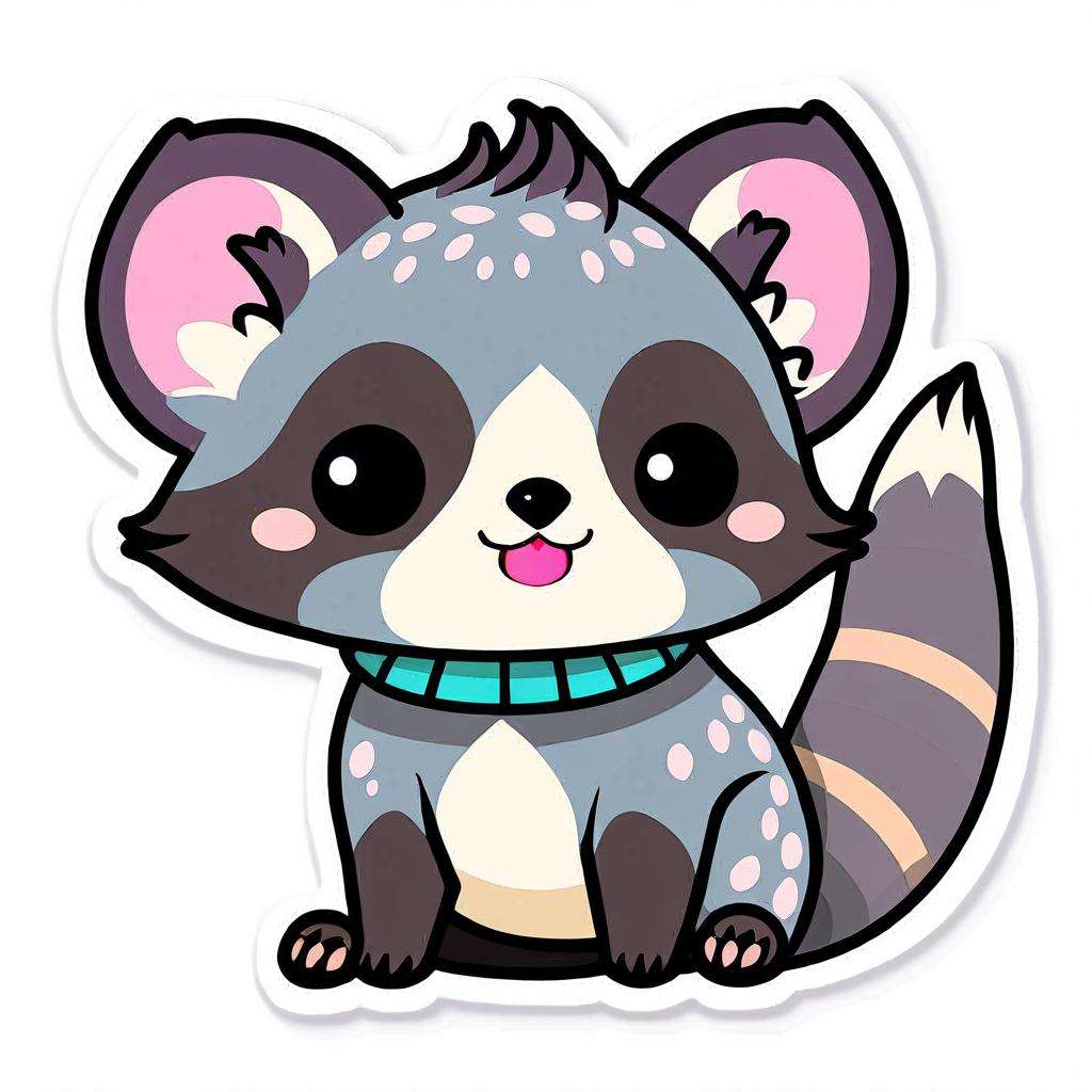 kawaii sticker, Masked Palm Civet<lora:EnvyKawaiiXL01_base_prodigy-000011:1>