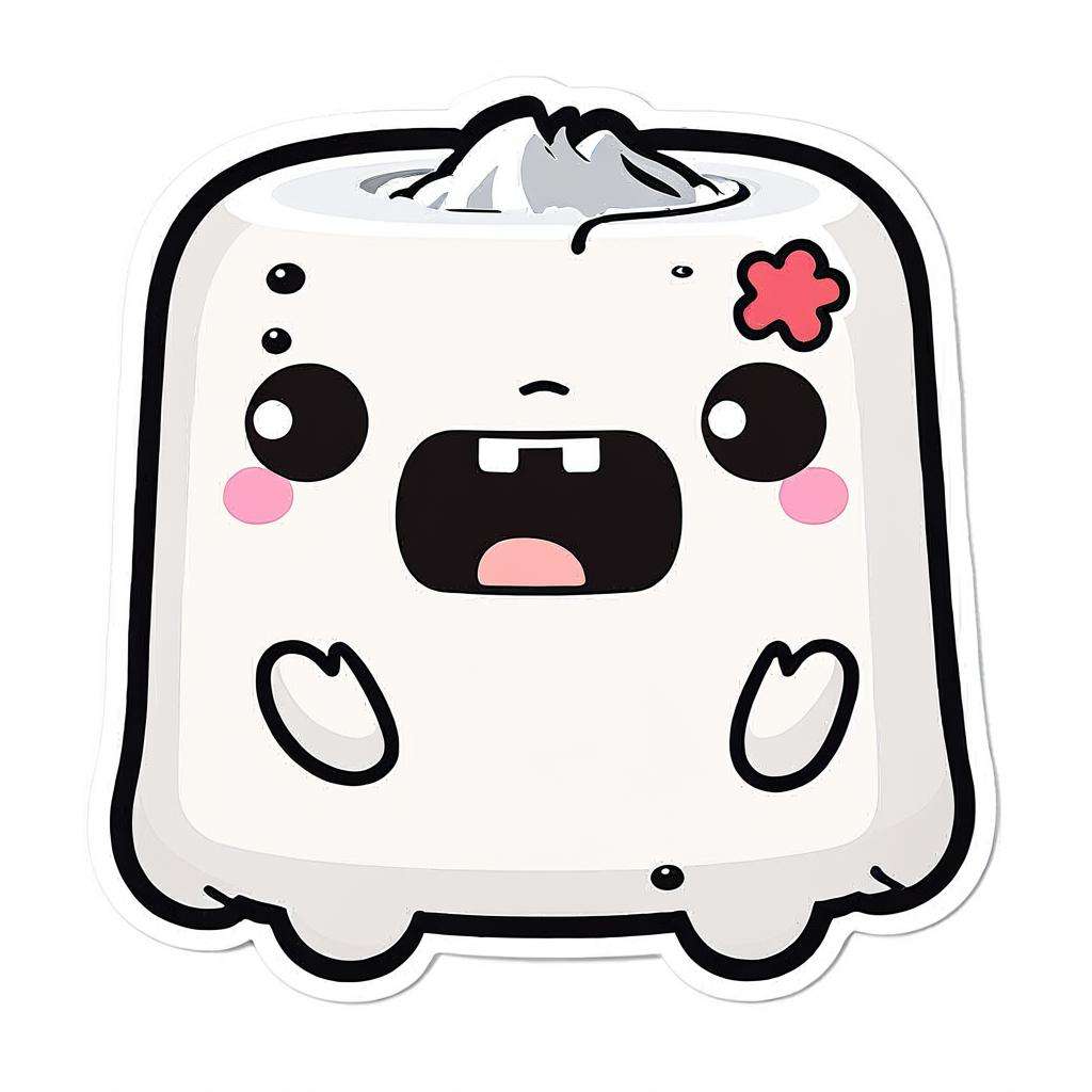 kawaii sticker, Ghast<lora:EnvyKawaiiXL01:1>