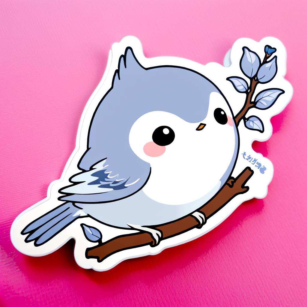 kawaii sticker, Blue Gray Gnatcatcher<lora:EnvyKawaiiXL01:1>