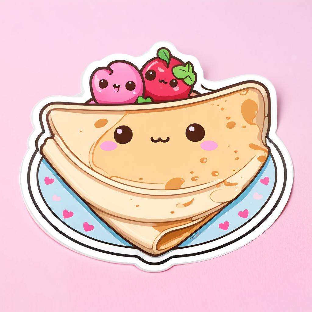 kawaii sticker, crepe<lora:EnvyKawaiiXL01:1>