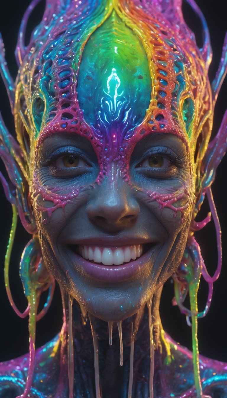 impossibly beautiful portrait of alien shapeshifter entity,  insane smile,  intricate complexity on Tensor.Art