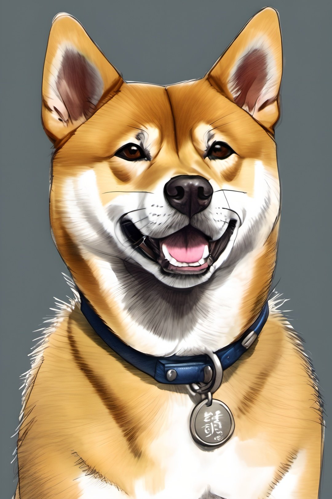 shiba dog, colour sketch art, high_resolution, high detail, 