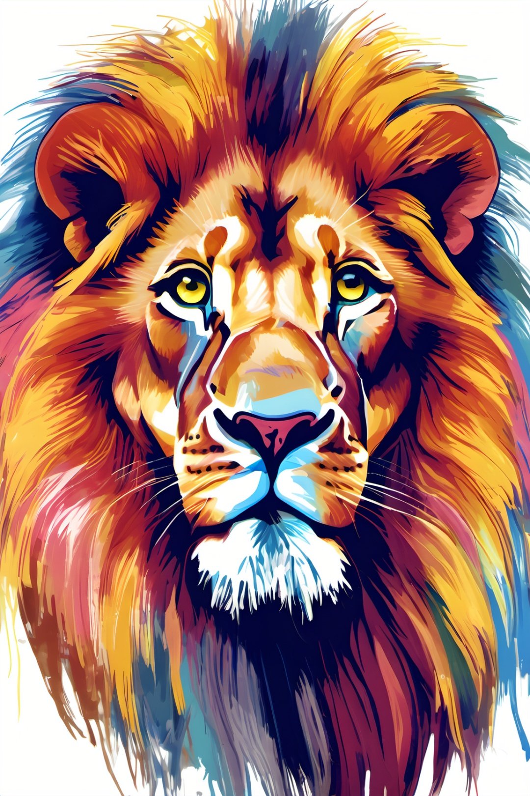 lion, colorful scetch art, high_resolution, high detail,