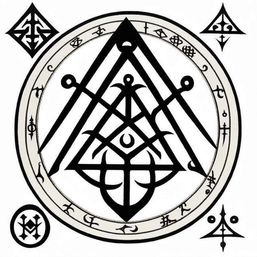 an occult sigil of ( To get clarity on things :1.4) , esoteric, Eishōsai Chōki, occult, a tattoo, gothic art<lora:sigil:1.0>