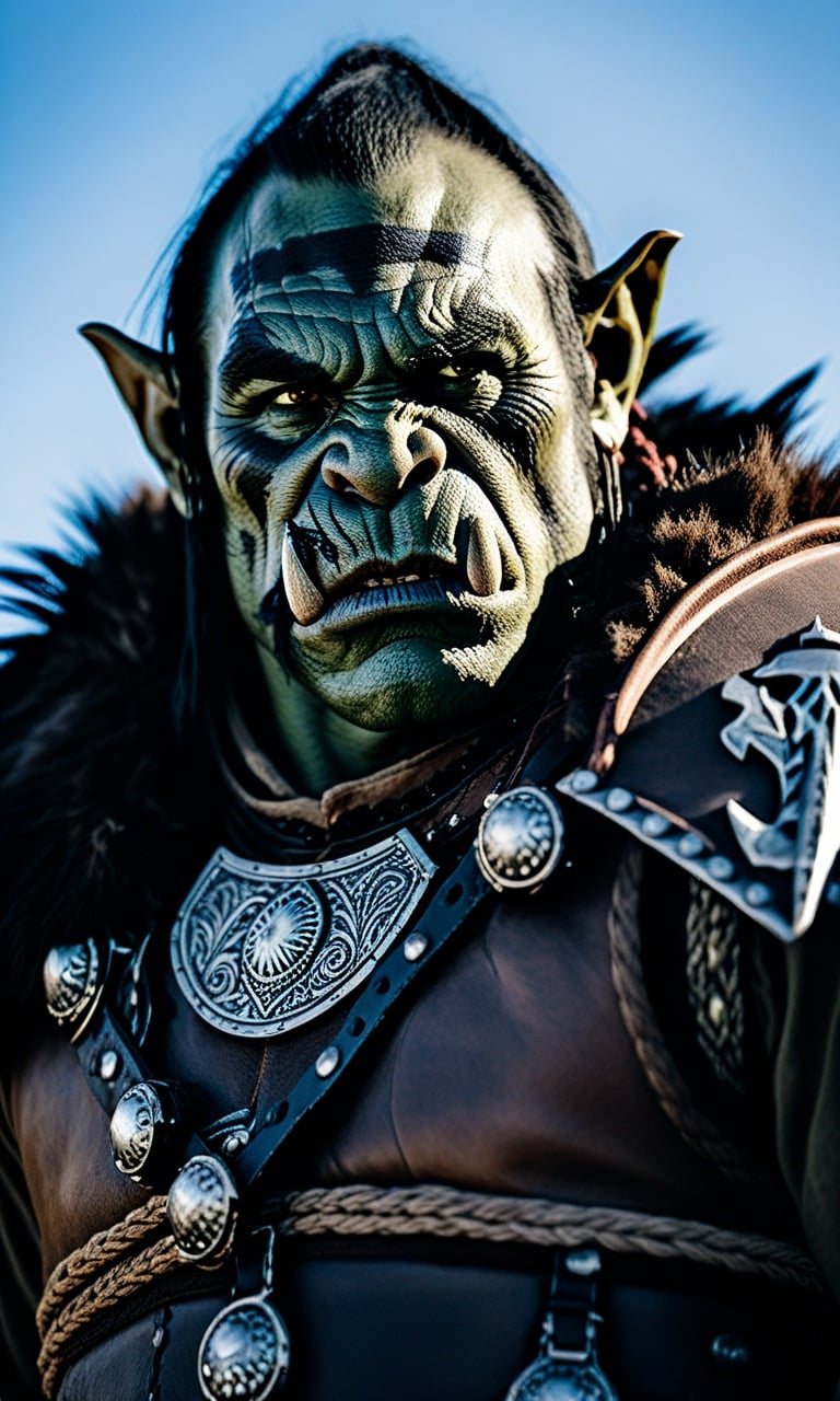 cinematic photo western fantasy,a fierce orc leader . 35mm photograph,film,professional,4k,highly detailed,