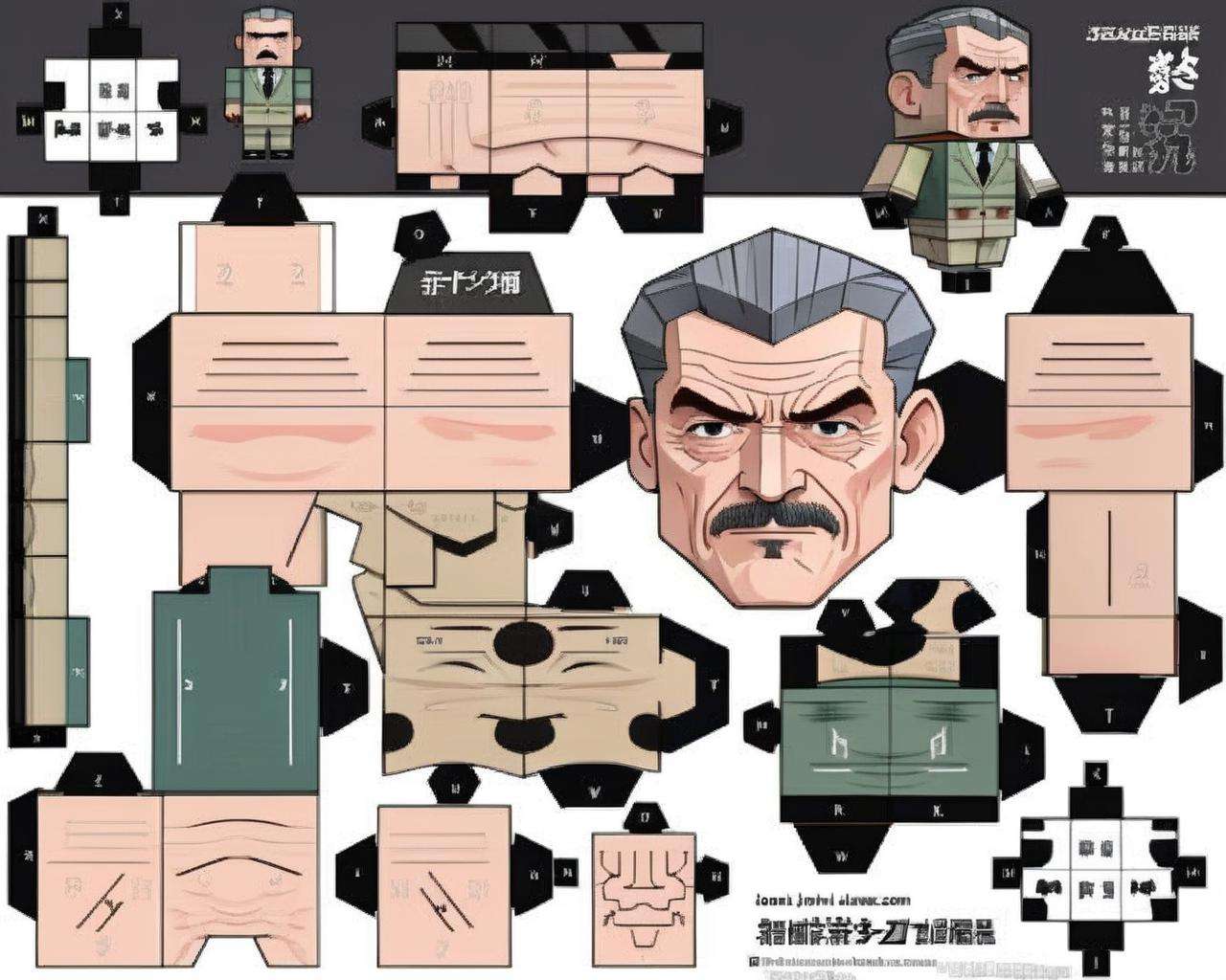 a paper model of J. Jonah Jameson ,  Baiōken Eishun,  super detailed by Ciro Negrogni on Tensor.Art