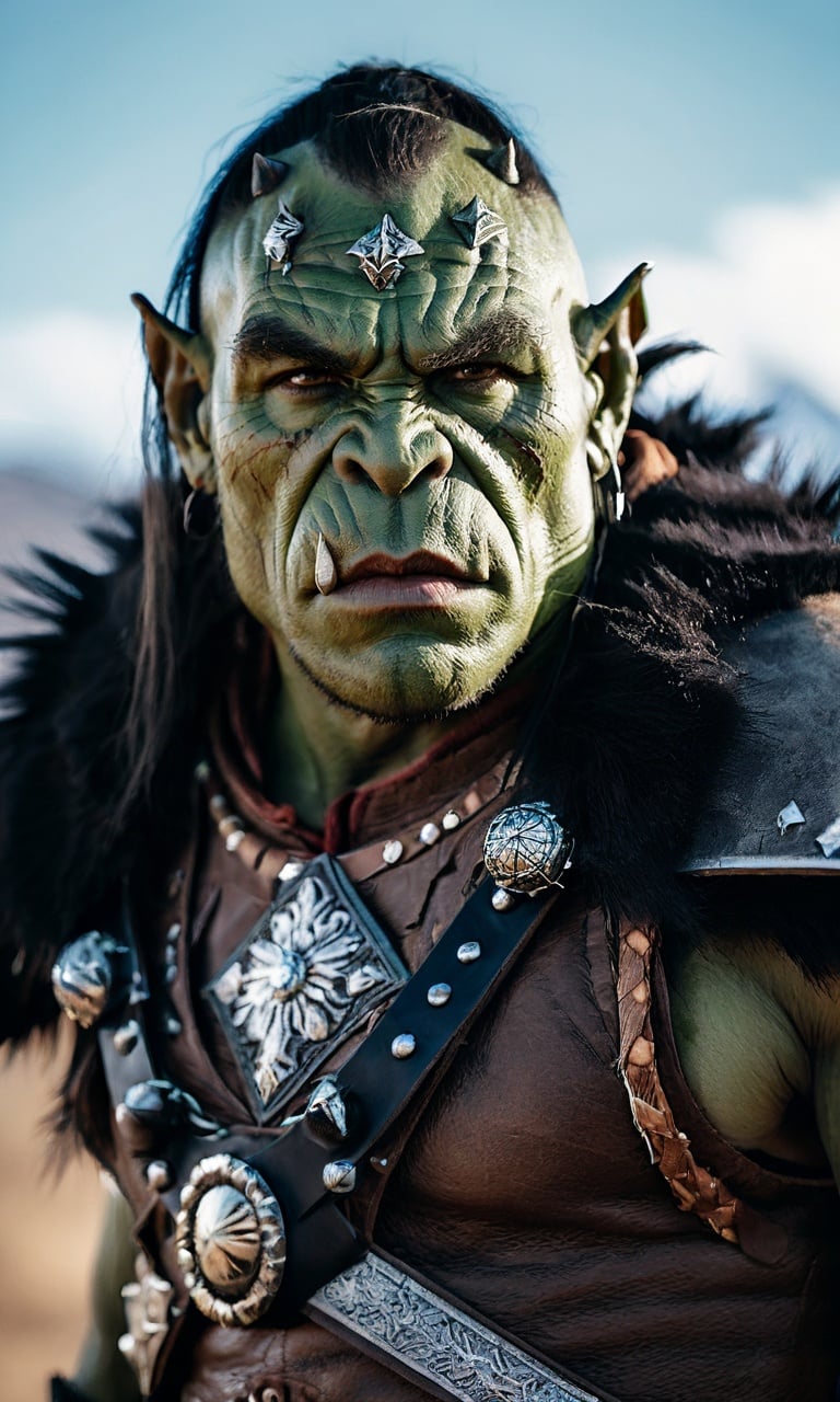 cinematic photo western fantasy,a fierce orc leader . 35mm photograph,film,professional,4k,highly detailed,