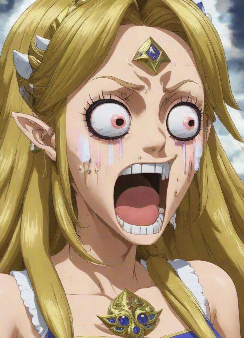 <lora:PE_OP_ShockedFaceMeme:1> PEOPShockedFace, eyes popping out, shocked face, mouth open,Princess Zelda,masterpiece, high resolution, octance 4k, high detail,