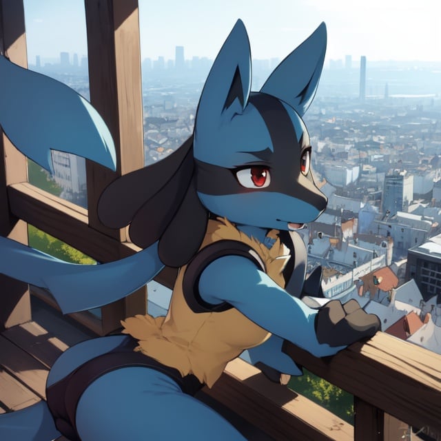  detalied, high_quality, lucario, city, solo