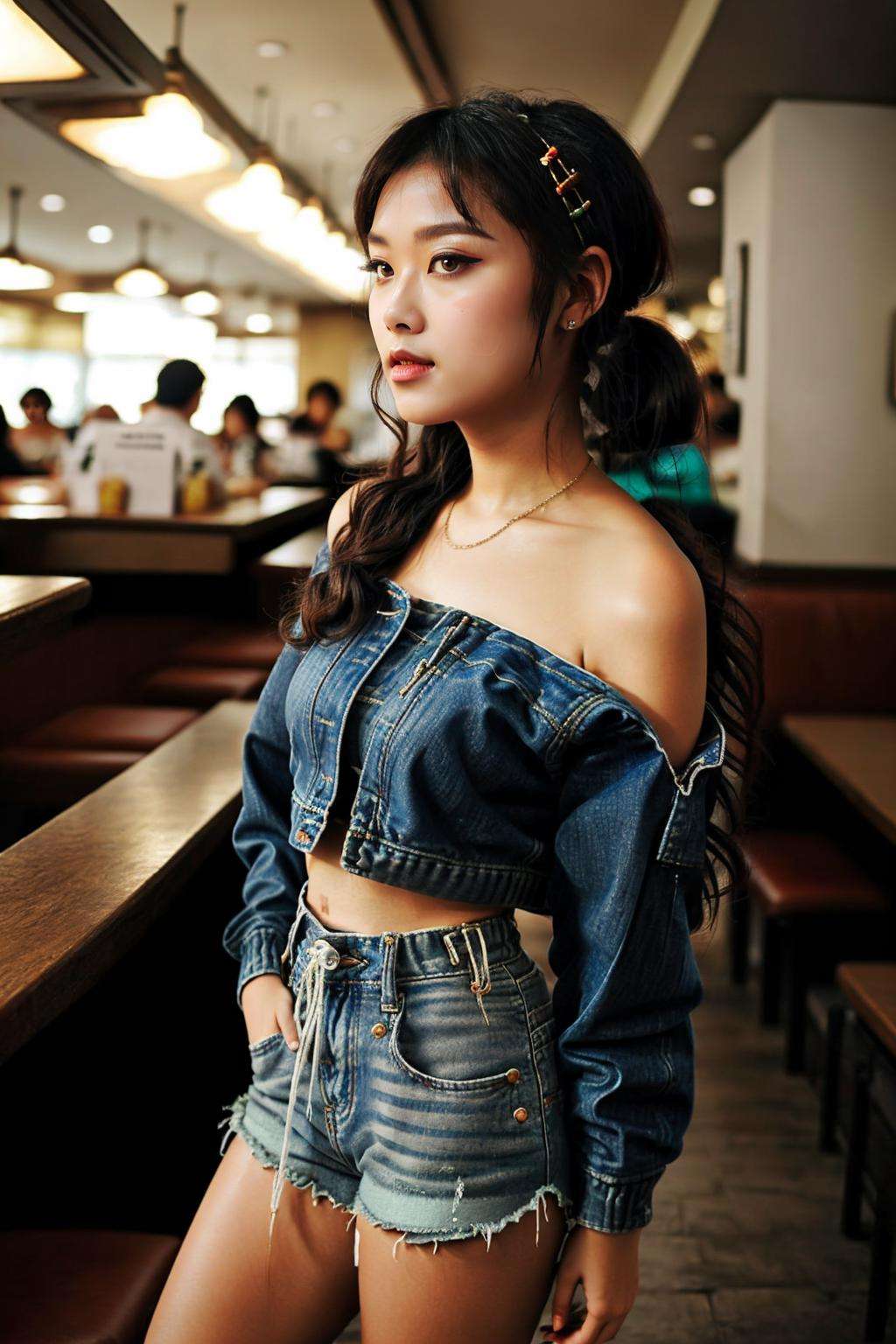 oiled skin,  female focus,  a stunning photo with beautiful saturation by TracQuoc on Tensor.Art