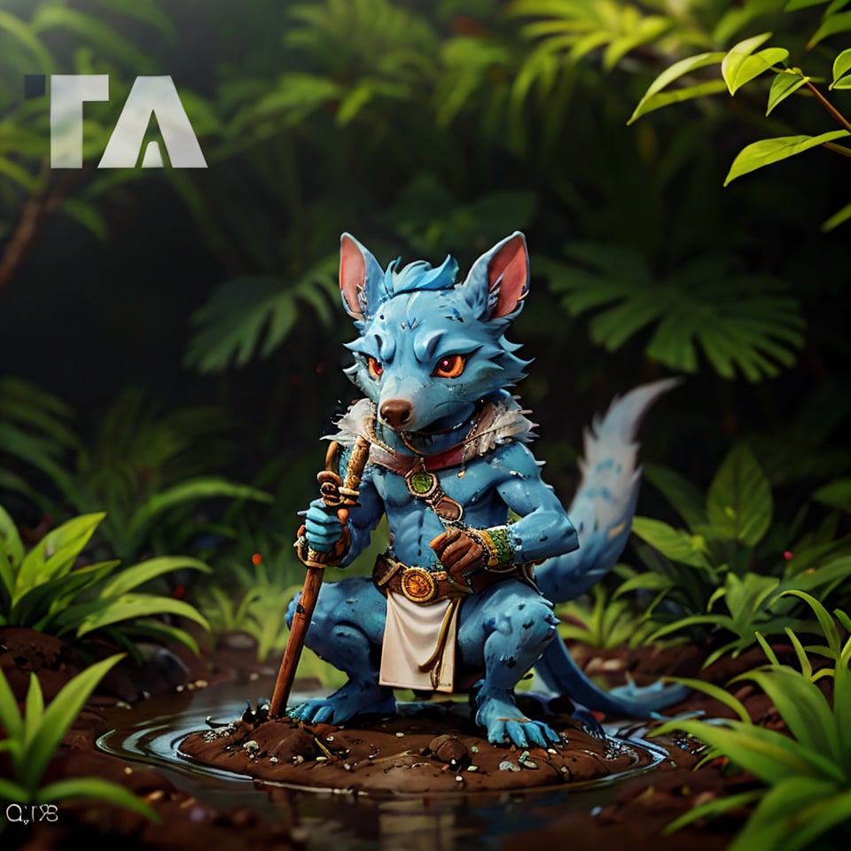 (Colours blue and white), an awarded photography of Queek Headtaker - A skaven warlord with mottled fur, beady red eyes, and adorned with trophies of his defeated foes., at Evapotranspiration: The process by which water evaporates from the soil and transpires from plants. , masterpiece, ultrasharp, depth of field and boekh, best quality,