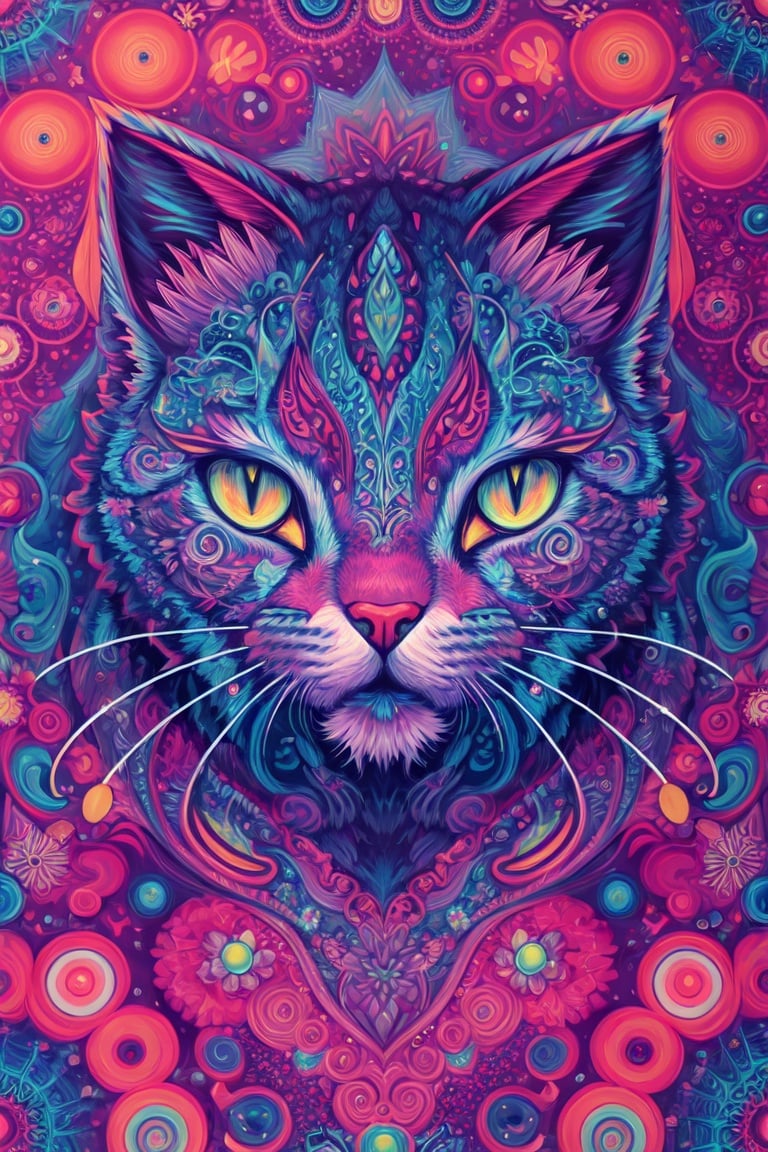 cat girl,  tessellated,  topographic style,  psychedelic,  highly detailed,  sharp focus,  fractal,  (butterfly:0.6),  ((t3xtn:0.45))