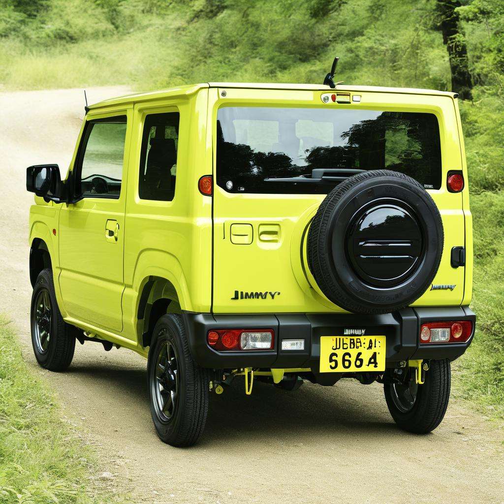 best quality, ultra-detailed, illustration,JB64, jimny, ground vehicle, photo background, vehicle focus, outdoors, motor vehicle, car, day, tree, scenery, road, realistic, from behind <lora:JB64_Jimny_SDXL_V2:1>