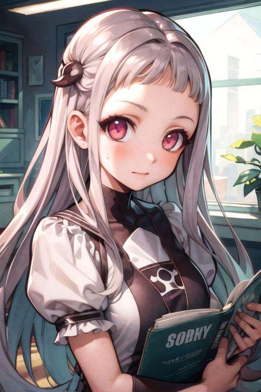 masterpiece, best quality, photorealistic, 1girl, solo, looking at viewer, , depth of field, , , <lora:nene_yashiro:0.66>, nene_yashiro, grey hair, pink eyes, , comic book character costume, science fiction dystopian,