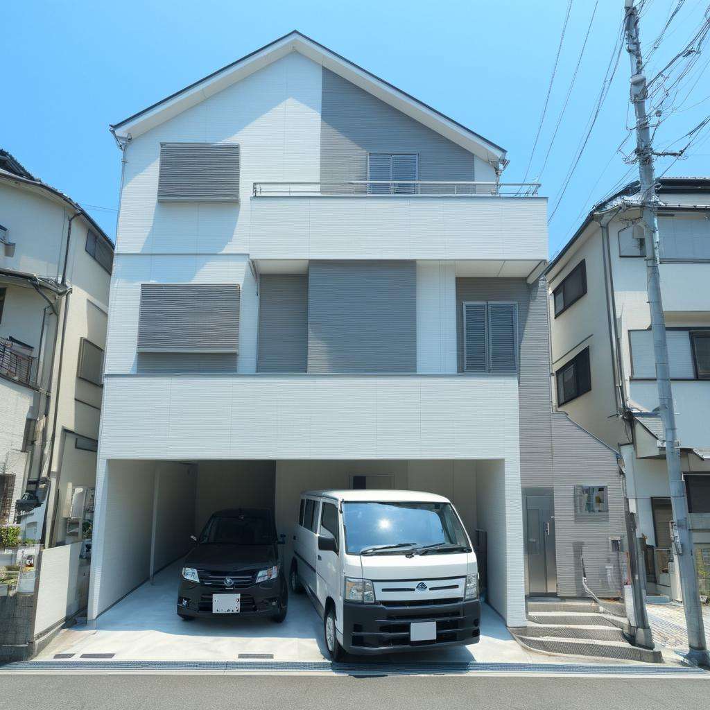 masterpiece, best quality, ultra-detailed, illustration,jyutaku, japan, scenery, ground vehicle, motor vehicle, car, outdoors, window, building, sky, scenery, day, blue sky, road, truck, power lines, street, shadow, vehicle focus, real world location, house, realistic, photo background, photo (medium) <lora:JapanScenery_House_SDXL_V2:1>