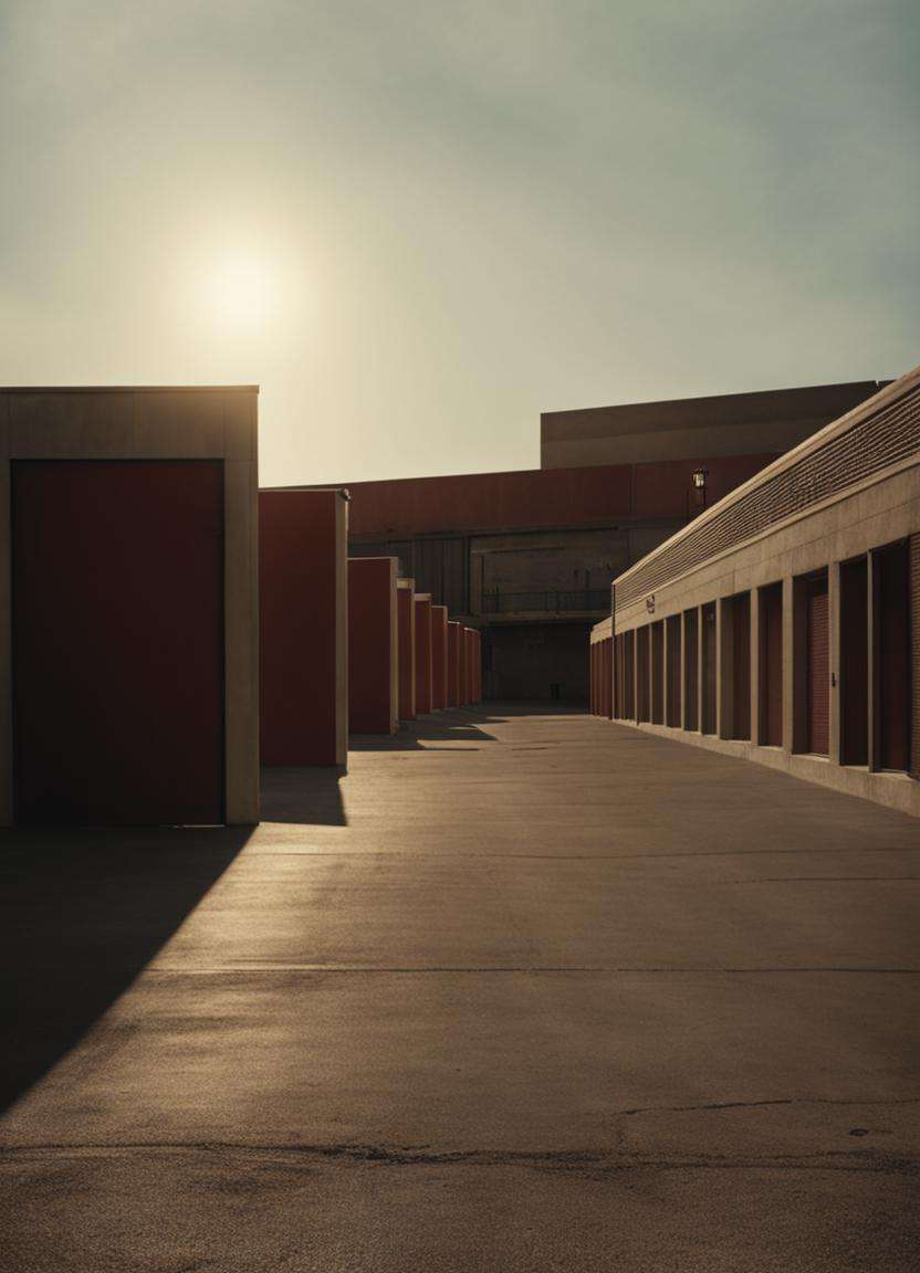 cinematic still POV of a empty outdoor universal backlot set, wide angle exterior background . sharp focus, wide angle, highly detailed, high budget, bokeh, cinemascope, moody, film grain, grainy <lora:sdxl_liminal_v1-step00003000:1.0>