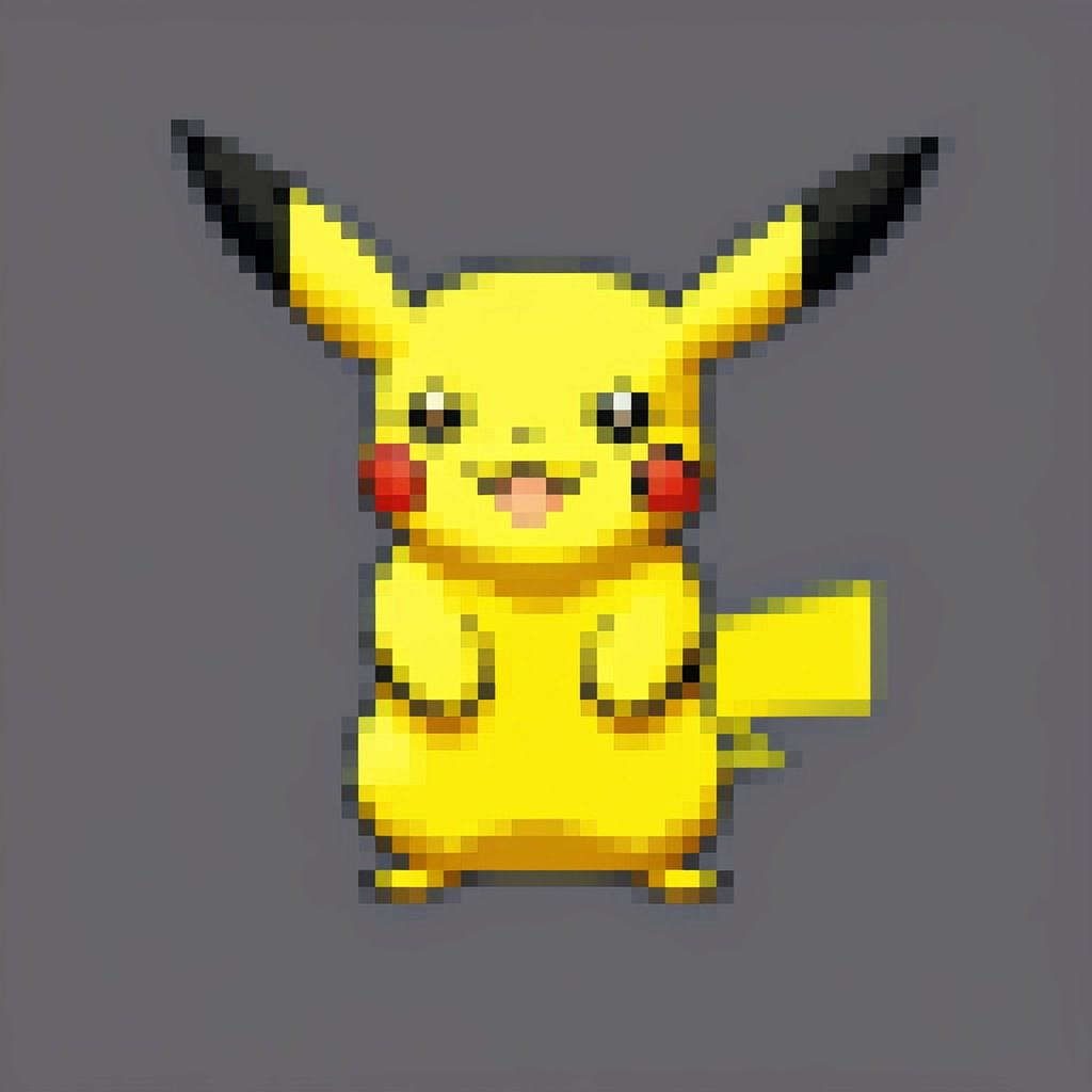 a pikachu,  pixel art by nocor1i8 on Tensor.Art