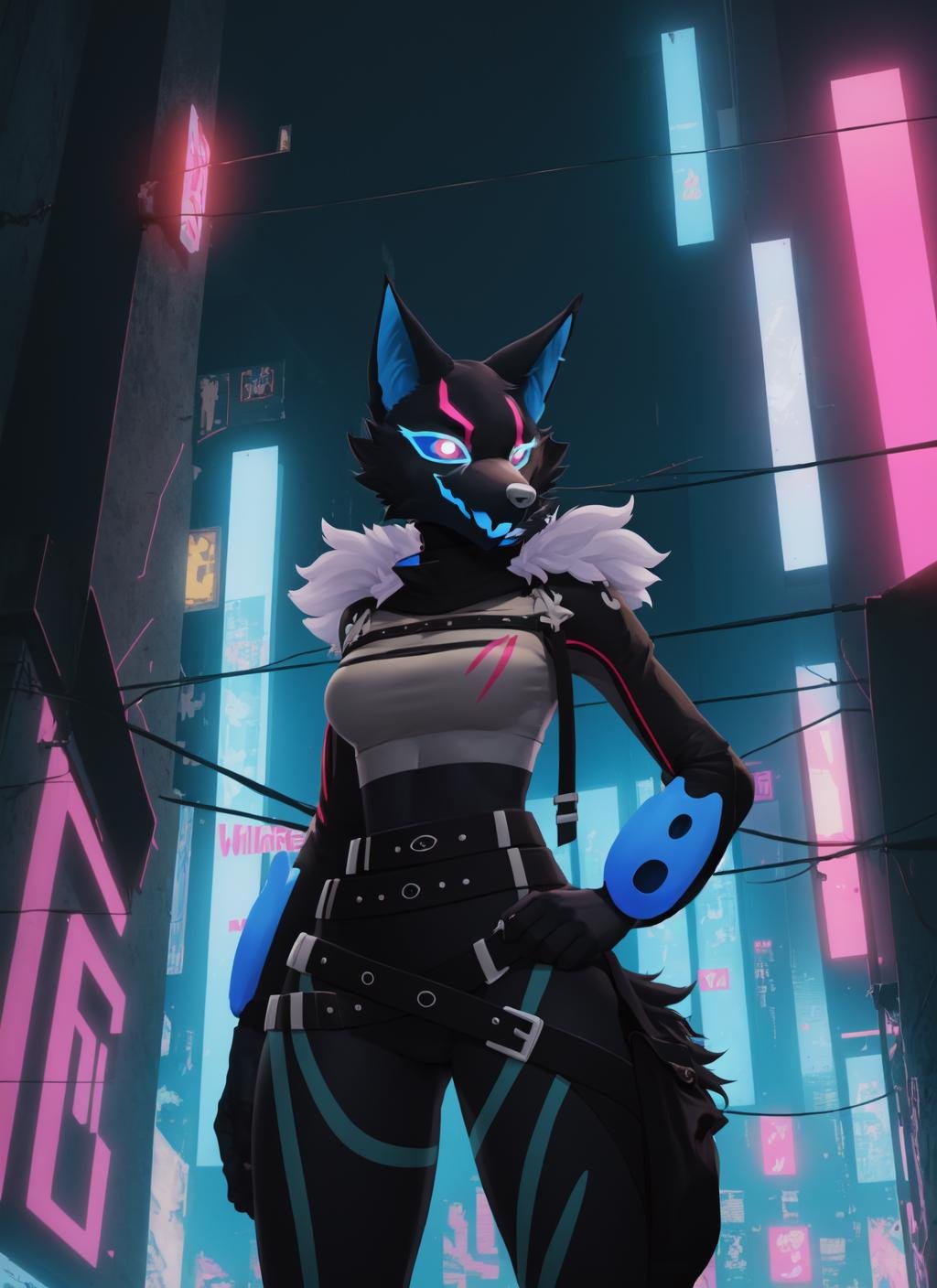 highwire,  furry female anthro,  wolf girl on Tensor.Art