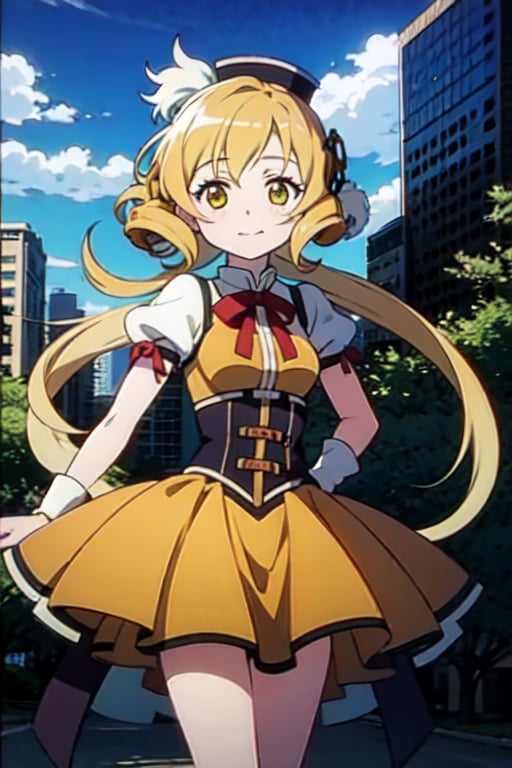 a woman in a yellow dress and a hat with a bird on her head, symphogear, anime girl named lucy, anime visual of a cute girl, rei hiroe, magical girl anime mahou shojo, yami kawaii, best anime character design, daytime ethereal anime, yellow radiant magic, aya takano color style, anime best girl, portrait of magical girl