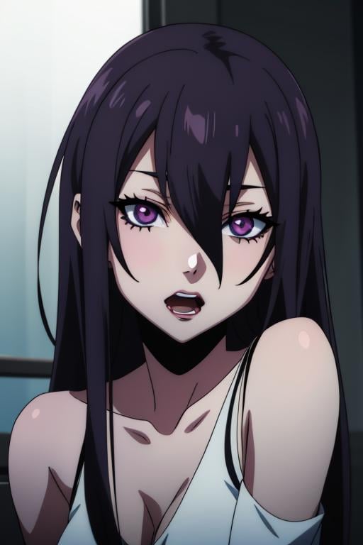 female girl, attractive, horror anime, scary but beatiful