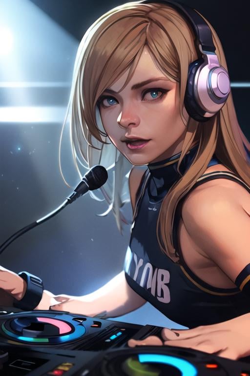 female DJ,  cinematic lighting,  hyperrealistic by aziib on Tensor.Art