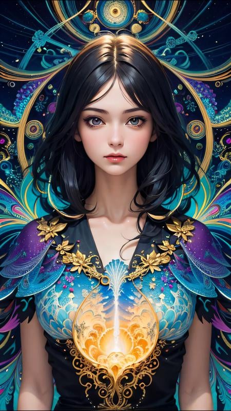 (masterpiece, top quality, best quality, official art, beautiful and aesthetic:1.2), (1girl), extreme detailed,(fractal art:1.3),colorful,highest detailed