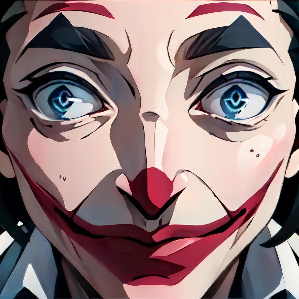 Highly detailed, High Quality, Masterpiece, beautiful, GoingInsane, <lora:GoingInsane:1>, close-up, 1boy, solo, The Joker, <lora:Char_Sigmas_Joker:0.7>