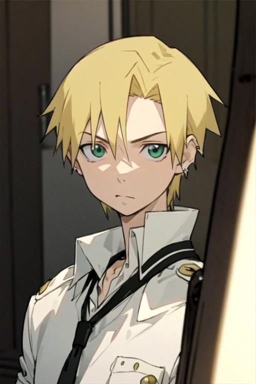 masterpiece, best quality, photorealistic, 1boy, solo, male focus, looking at viewer, , depth of field, , , <lora:hiro_soul_eater:0.74>, hiro_soul_eater, blonde hair, green eyes, , , science fiction speculative fiction, HD