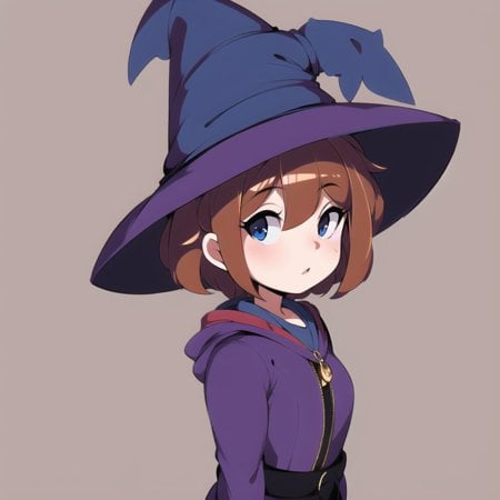 1girl, simple background, wizard hat, <lora:captain_kirb_v2:1> 